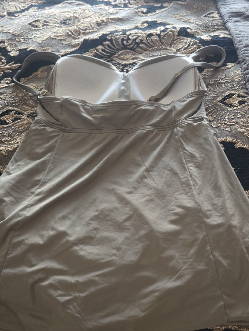 Jantzen Taupe Swim Dress with Built-In Support - Picture 4 of 6